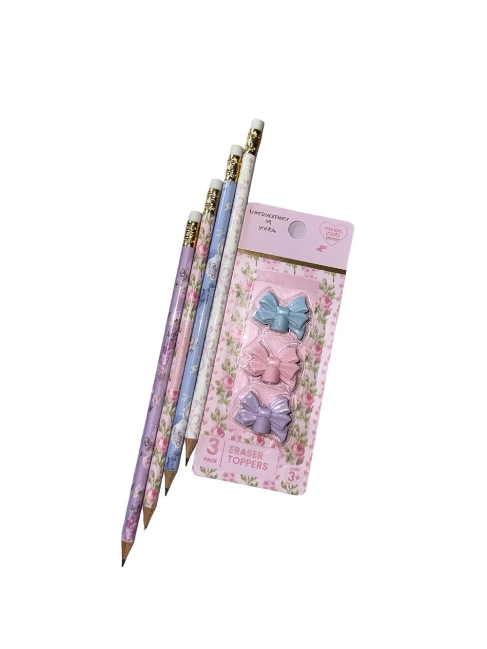 Loveshackfancy Pencils & bow Eraser Toppers